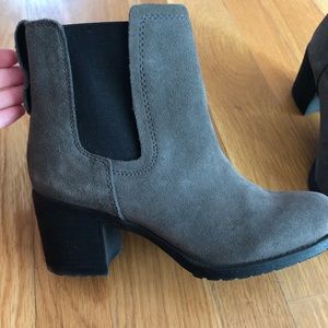 Grey suede Sam Edelman booties.
